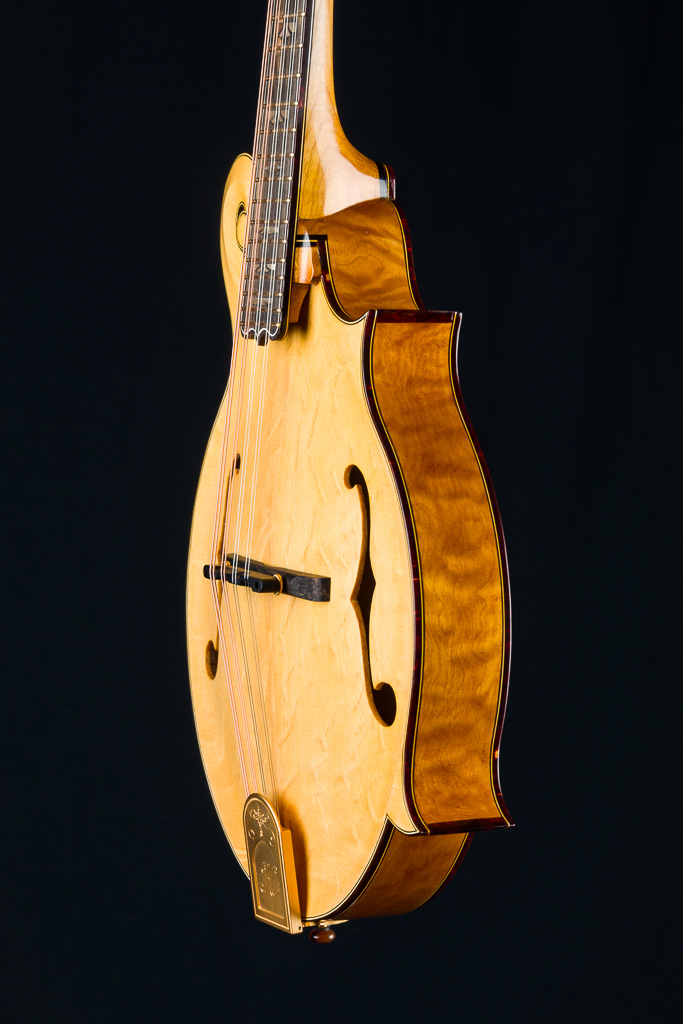 Hinde F Custom Quilted Maple And Bearclaw Adirondack Spruce Honey Blonde Mandolin Down Home