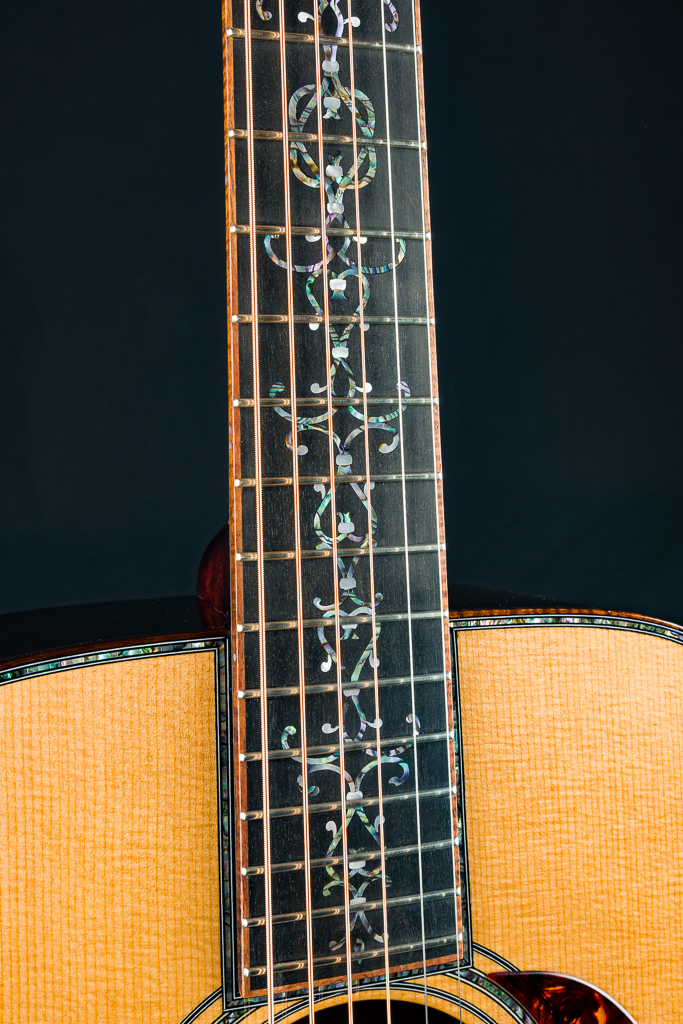 Huss & Dalton TD-R 42 Double Necklace Custom Brazilian Rosewood and Thermo  Cured Adirondack Spruce with Paua Pearl