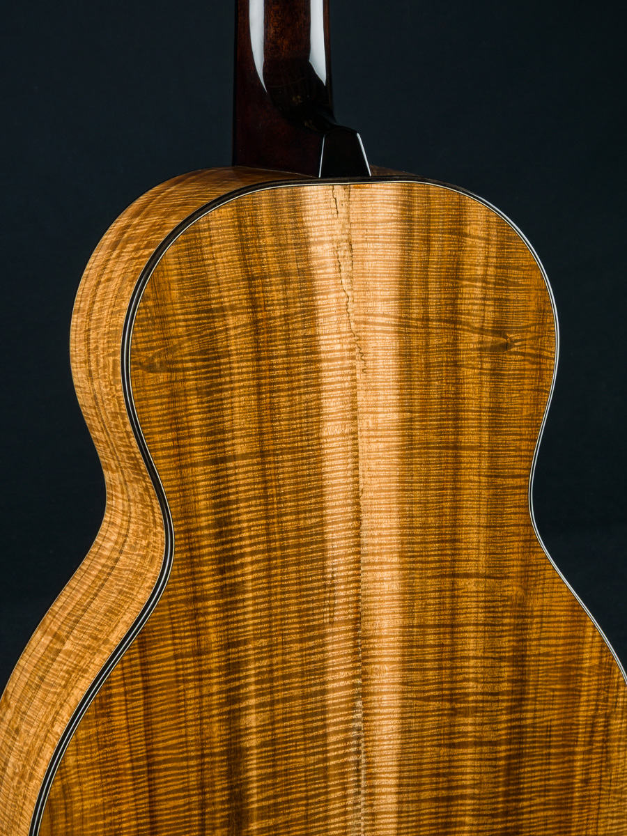 Kevin Ryan Abbey Grand Parlor Flamed Koa and Engelmann Spruce Used