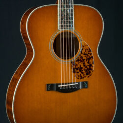 Santa Cruz OM Grand 42 Waterfall Bubinga and Ancient Cedar Sunburst Custom with Songbird & Vine Paua Pearl Inlays