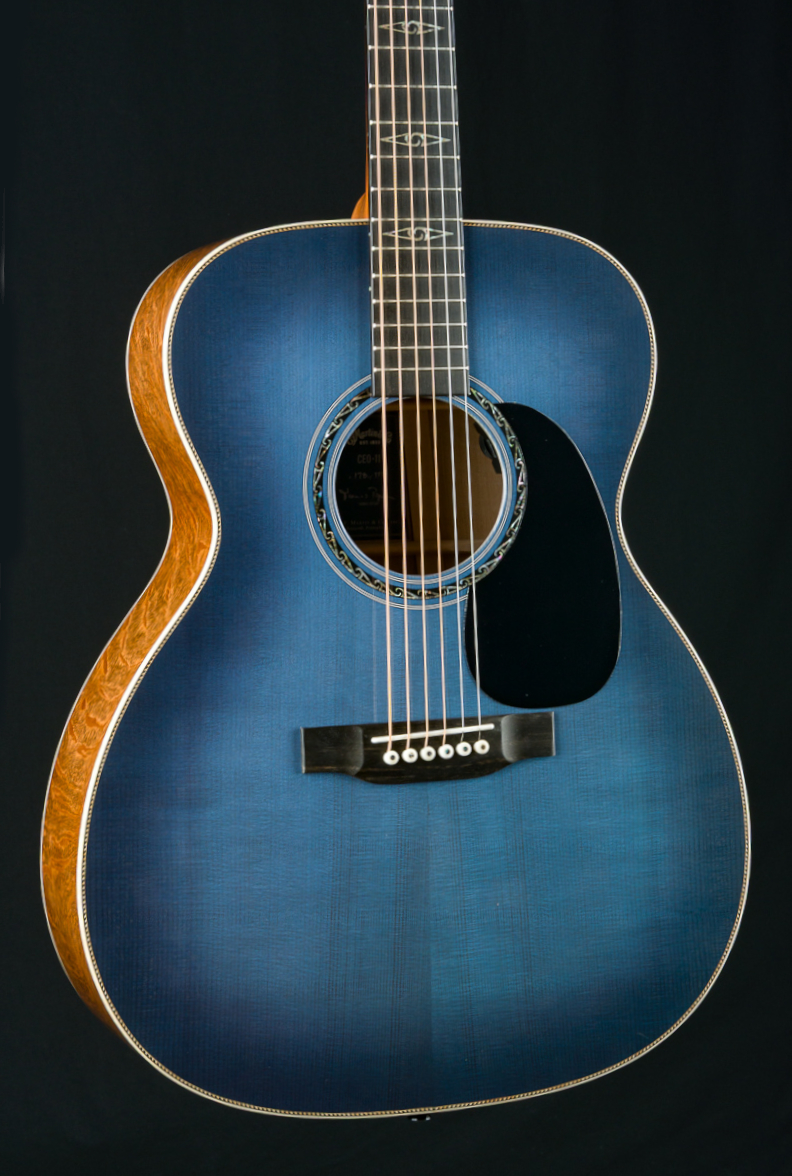 Martin CEO-11 Limited Edition 0000/M European Spruce and Figured White Oak Blue Burst with Pickup