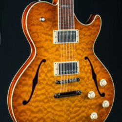 Collings SoCo Deluxe Carved Premium Quilted Maple and Mahogany Iced Tea Sunburst Semi-Hollow Custom