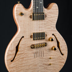 Lowden GL-J Custom Premium Quilted Maple Top Semi-Hollow Jazz Model with Maple Neck, Black Pearl Leaf Inlays and Split Coil Pickups