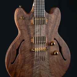 Lowden GL-J Custom Premium Figured Walnut Top Semi-Hollow Jazz Model With Black Pearl Inlays