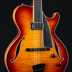 Collings Eastside LC Deluxe Full Body Dark Cherry Sunburst Figured Maple Hollow Body with Maple Neck